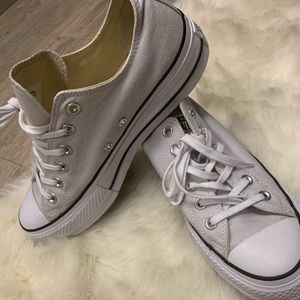 Grey Converse Platforms